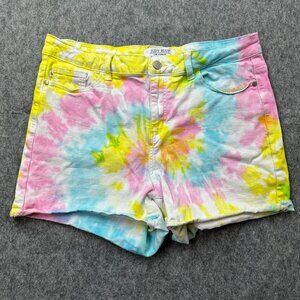 Judy Blue Swirl Tie Dye Jean Shorts Women's Size 1XL High Waist Denim